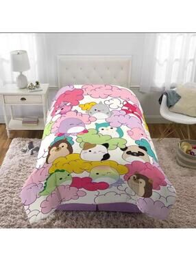 Squishmallows MALLOW DAYS Microfiber Twin Reversible Kids Comforter 86" x 64"